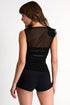 Wide-Strap Mesh Camisole 02 / 800 Black